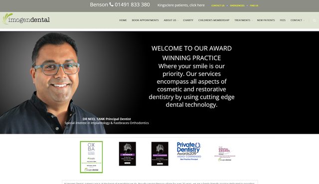 Imogen Dental website homepage